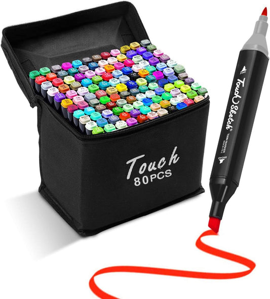 Marcadores Touch Doble Punta. Set de 80 Colores🖍️